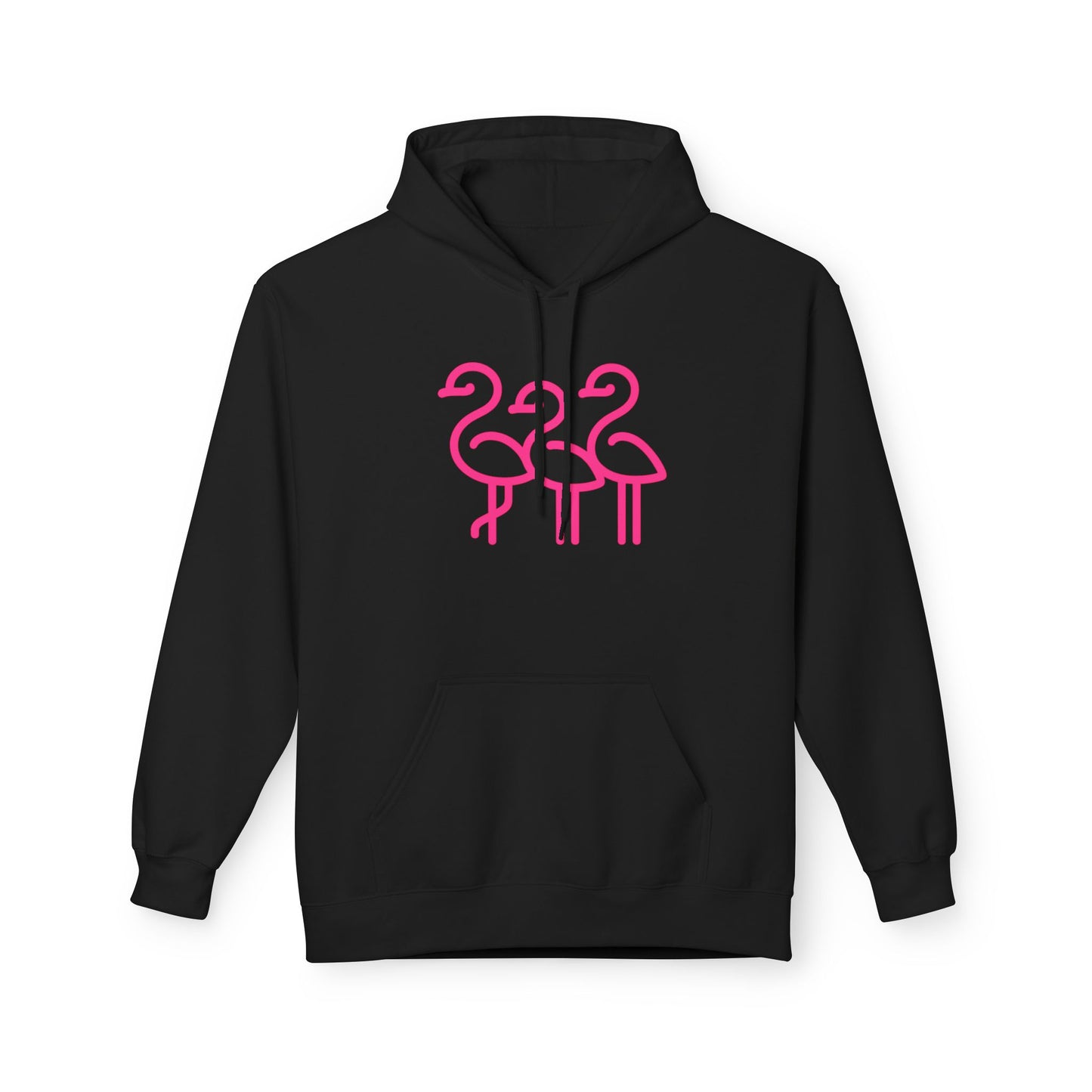 Fun Flamingo Fleece Hoodie - Cozy Unisex Pullover for Summer Vibes, Beach Days, Pool Parties, Casual Outings, Gift Idea