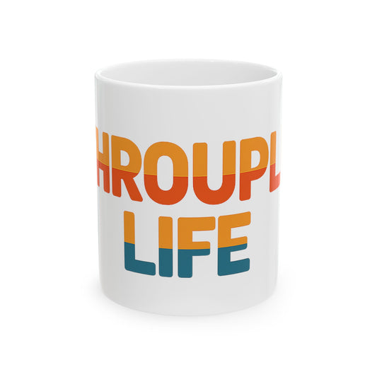 Vibrant Throuple Life Ceramic Mug | Unique Couple Gift, Sunlit Vibes, Coffee Lovers, Ideal for Throuples, Fun Home Decor