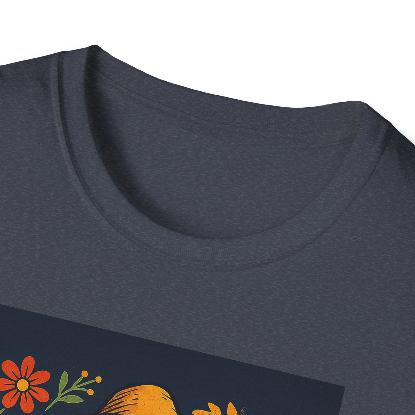 Day of the Dead Guitar Skeleton T-Shirt | Unisex Softstyle T-Shirt | Vibrant Colorful Skeleton