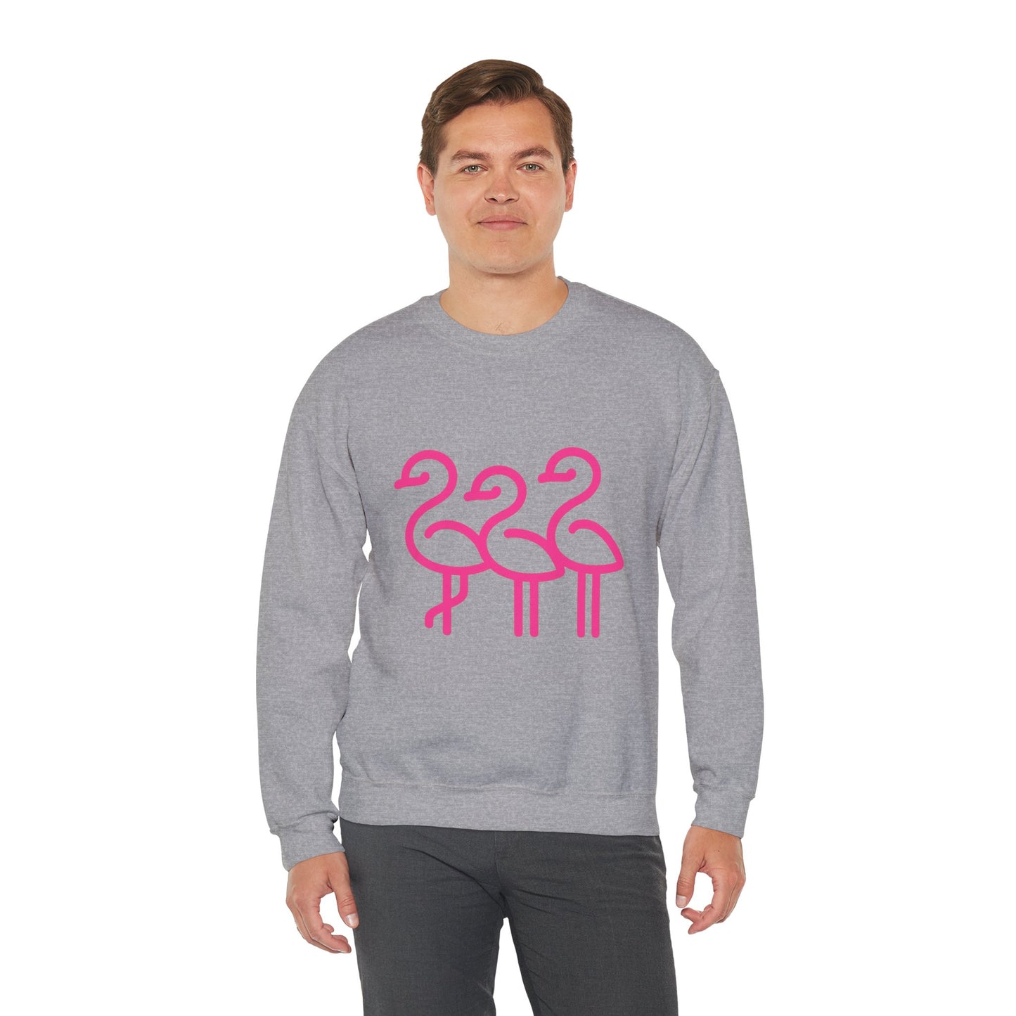 Flamingo Crewneck Sweatshirt, Stylish Casual Wear, Gift for Nature Lovers, Cozy Sweatshirt for Fall, Cute Beach-themed Apparel