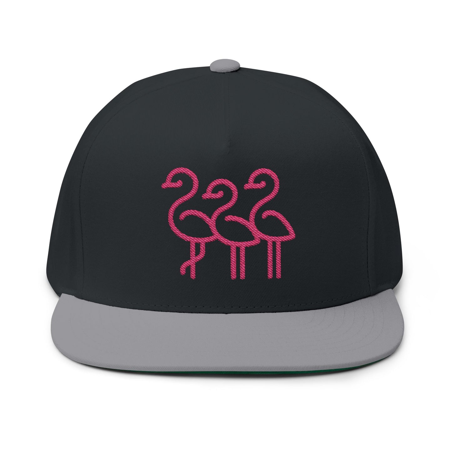 Flamingo Embroidered Flat Bill Cap | Trendy Hat for Summer Fun, Beach Days, Gifts for Her, Fashion Accessory, Outdoor Adventures