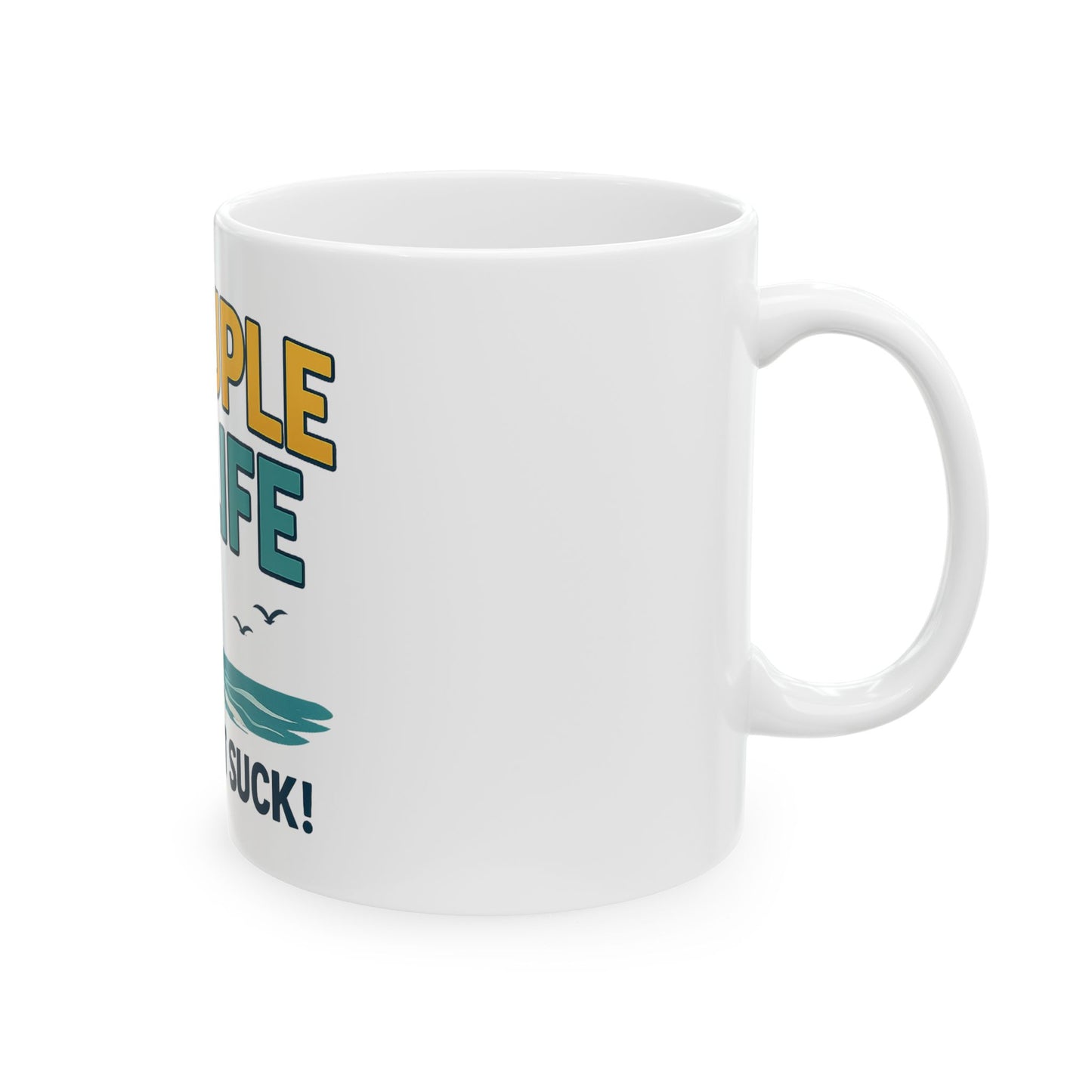 Vibrant Throuple Life Ceramic Mug | Unique Gift, Sunlit Vibes, Coffee Lovers, Ideal for Throuples, Fun Home Decor