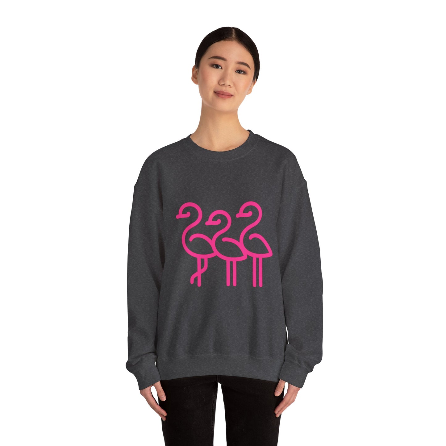 Flamingo Crewneck Sweatshirt, Stylish Casual Wear, Gift for Nature Lovers, Cozy Sweatshirt for Fall, Cute Beach-themed Apparel