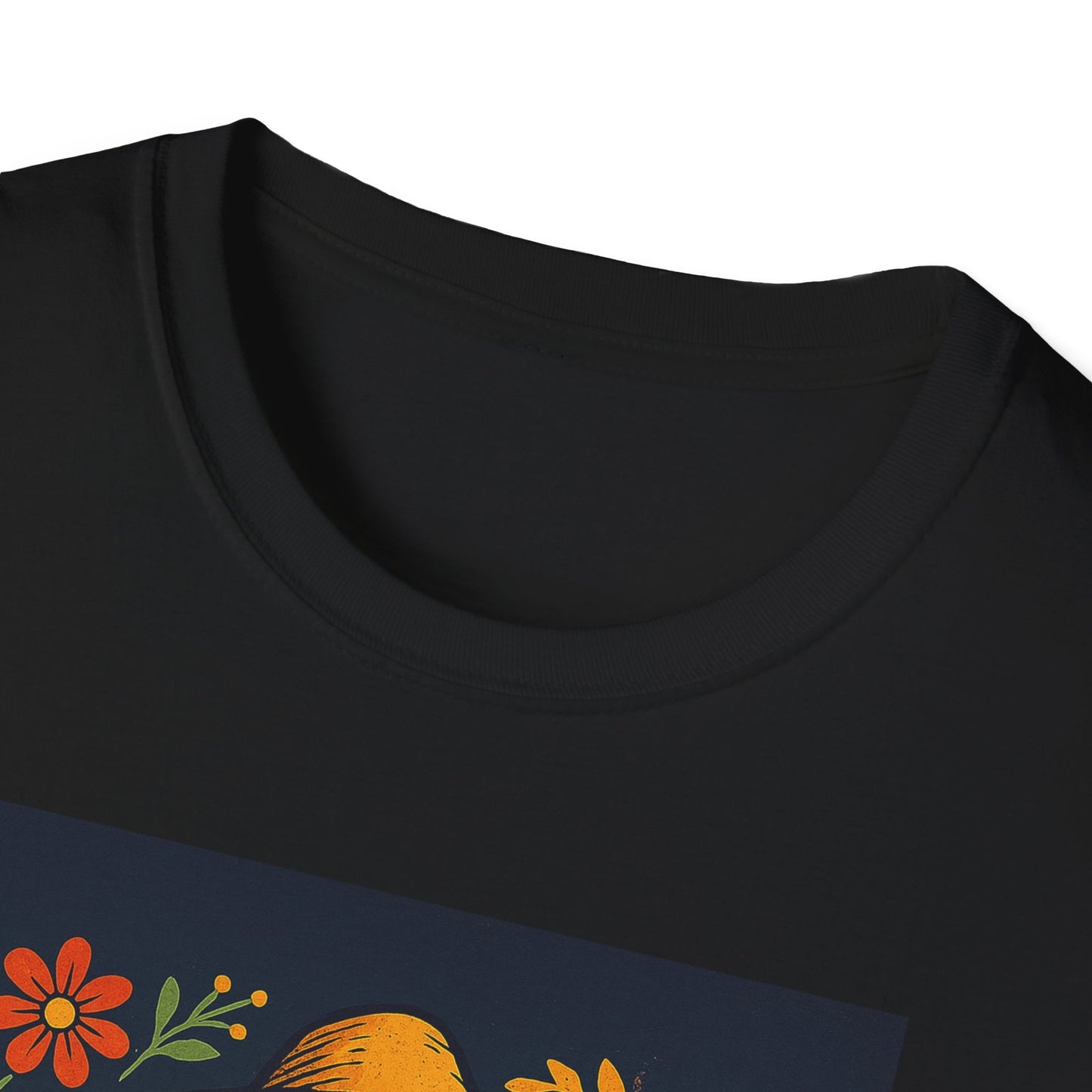 Day of the Dead Guitar Skeleton T-Shirt | Unisex Softstyle T-Shirt | Vibrant Colorful Skeleton