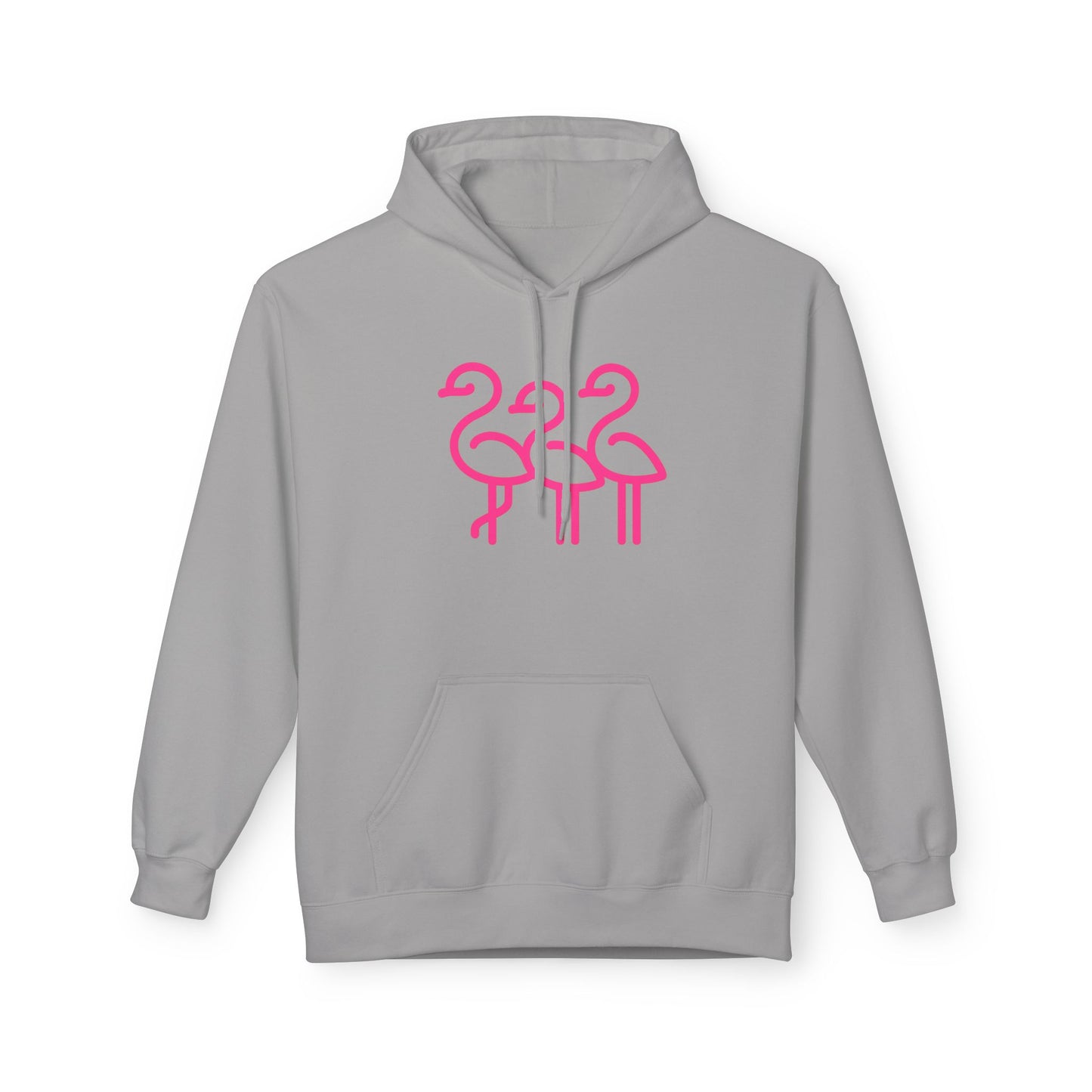 Fun Flamingo Fleece Hoodie - Cozy Unisex Pullover for Summer Vibes, Beach Days, Pool Parties, Casual Outings, Gift Idea