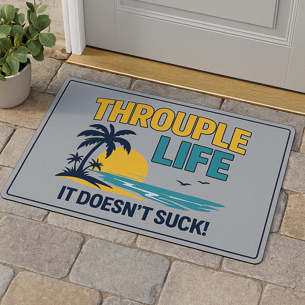 Throuple Life Doormat | Funny Welcome Mat, LGBTQ Home Decor, It Does Not Suck Rug, Poly Entryway Mat, Housewarming Gift