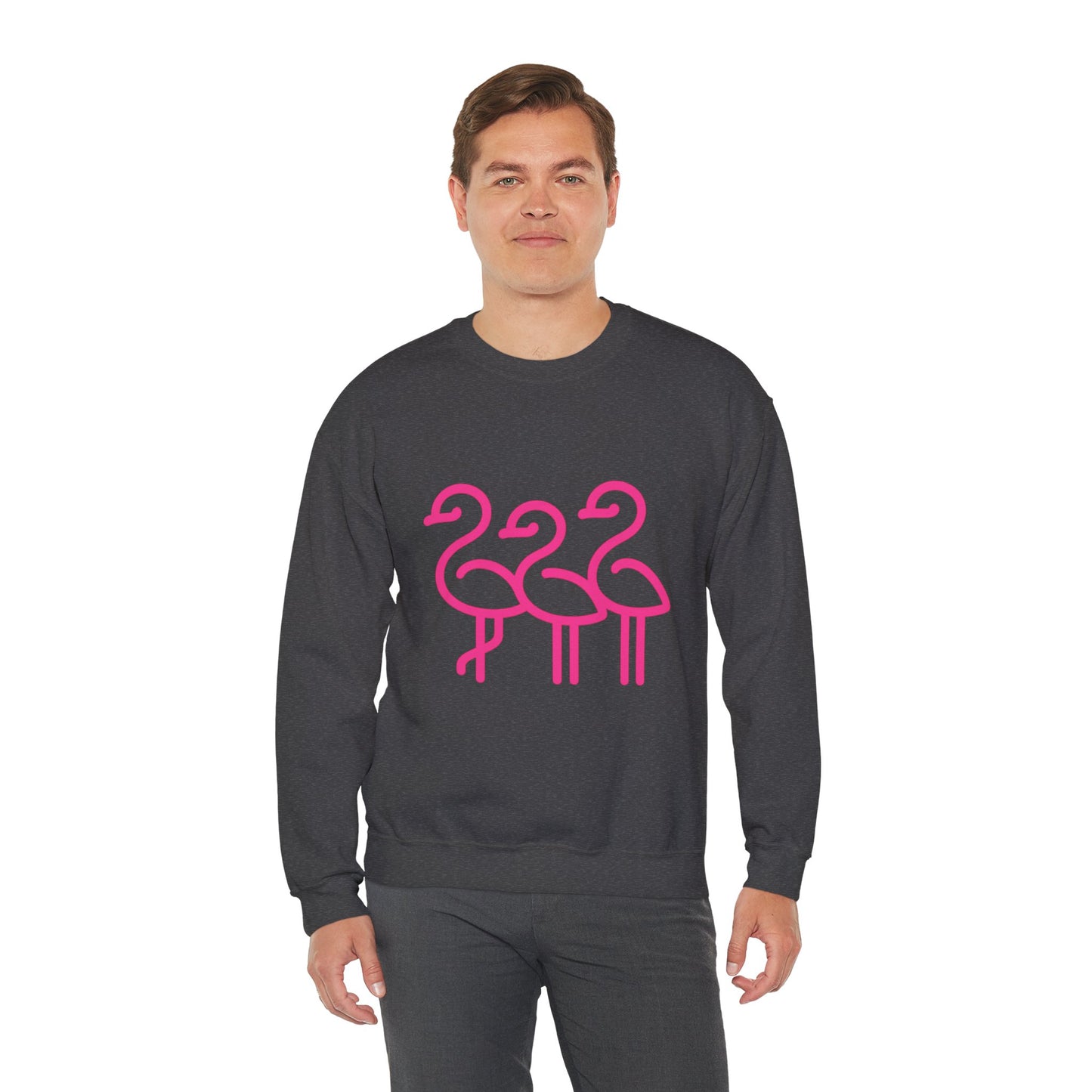 Flamingo Crewneck Sweatshirt, Stylish Casual Wear, Gift for Nature Lovers, Cozy Sweatshirt for Fall, Cute Beach-themed Apparel