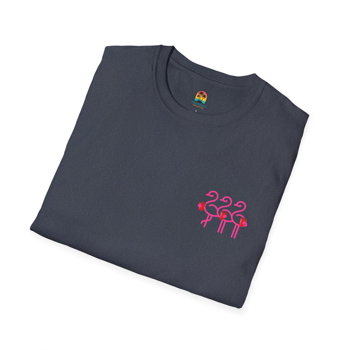 Three Pink Flamingos T-Shirt | Summer Print Shirt | Red Cup Throuple Life