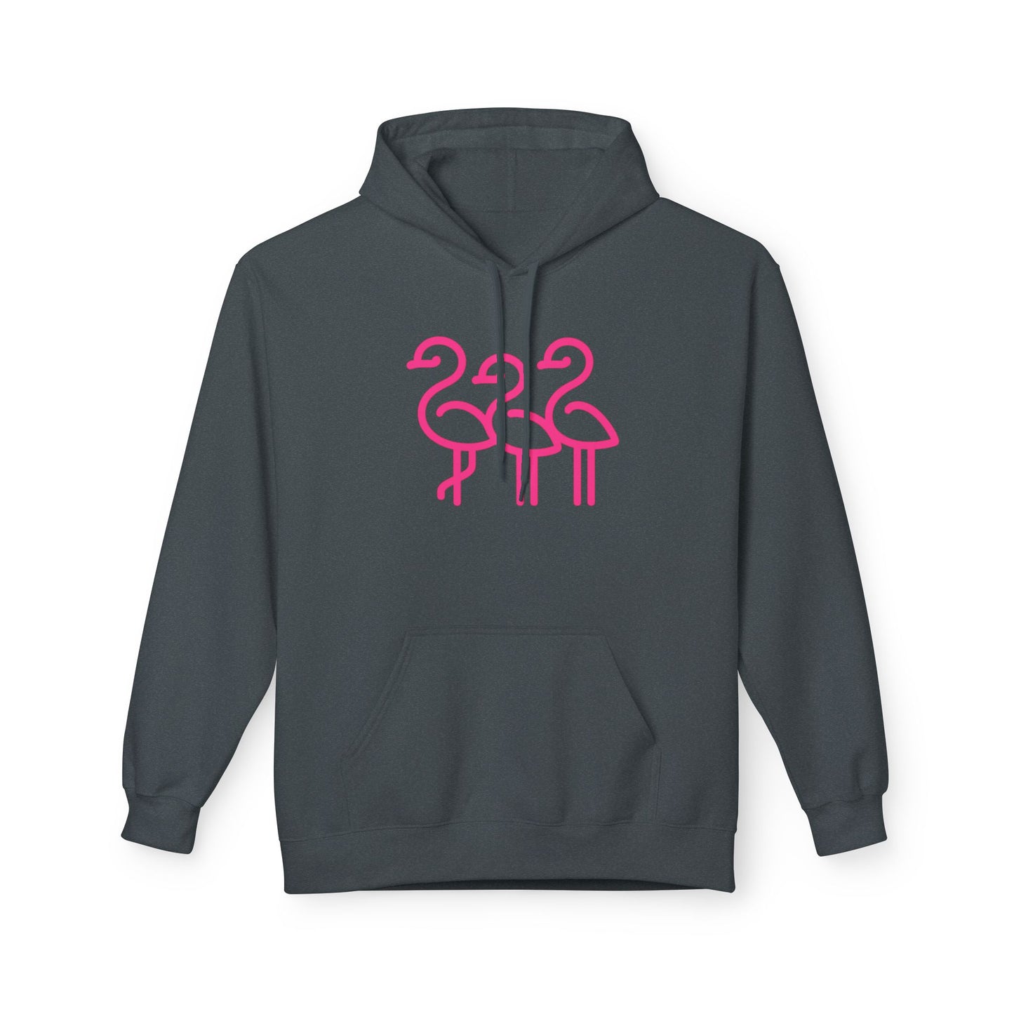 Fun Flamingo Fleece Hoodie - Cozy Unisex Pullover for Summer Vibes, Beach Days, Pool Parties, Casual Outings, Gift Idea