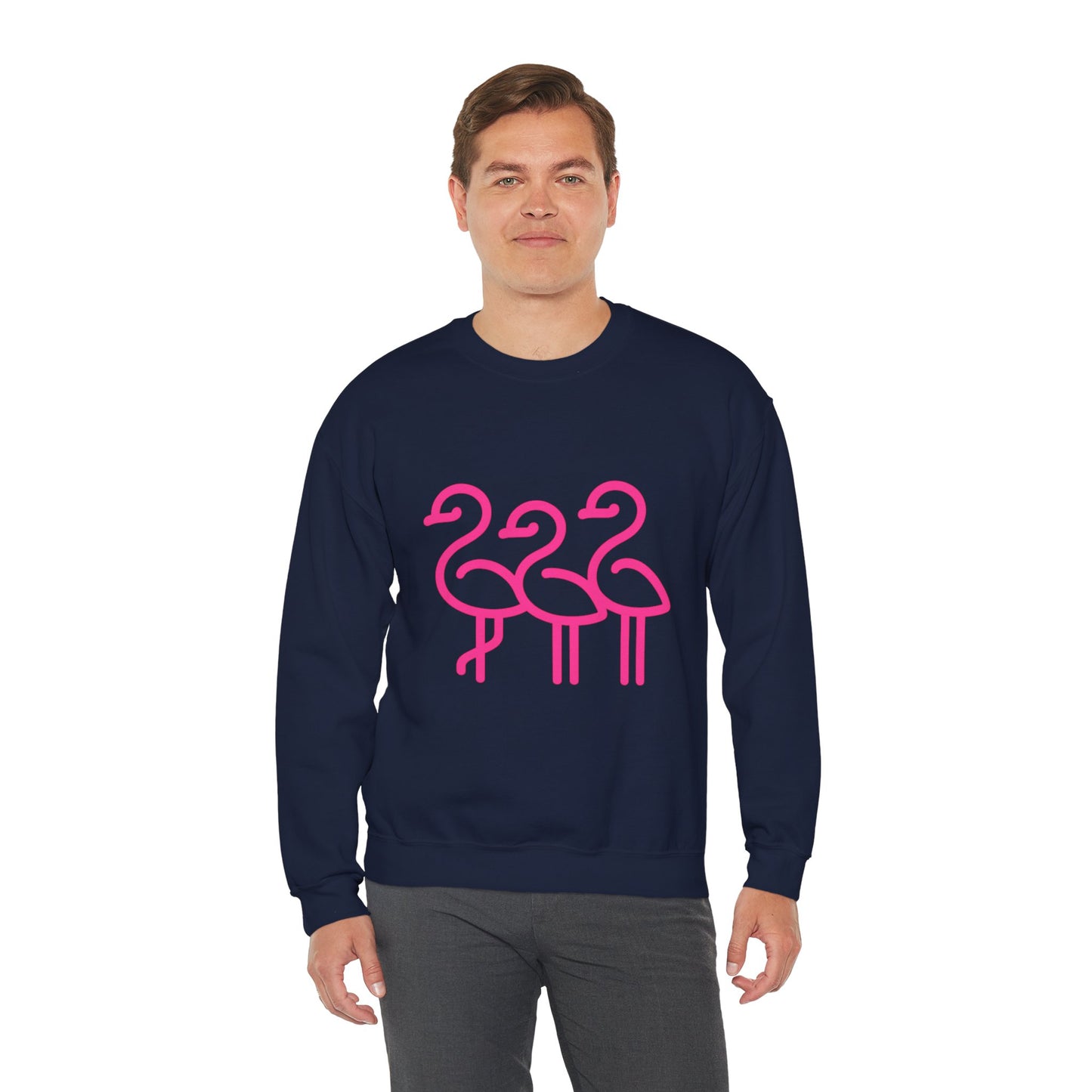 Flamingo Crewneck Sweatshirt, Stylish Casual Wear, Gift for Nature Lovers, Cozy Sweatshirt for Fall, Cute Beach-themed Apparel