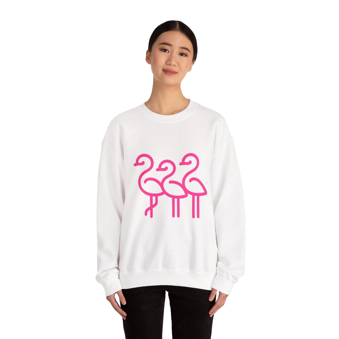 Flamingo Crewneck Sweatshirt, Stylish Casual Wear, Gift for Nature Lovers, Cozy Sweatshirt for Fall, Cute Beach-themed Apparel