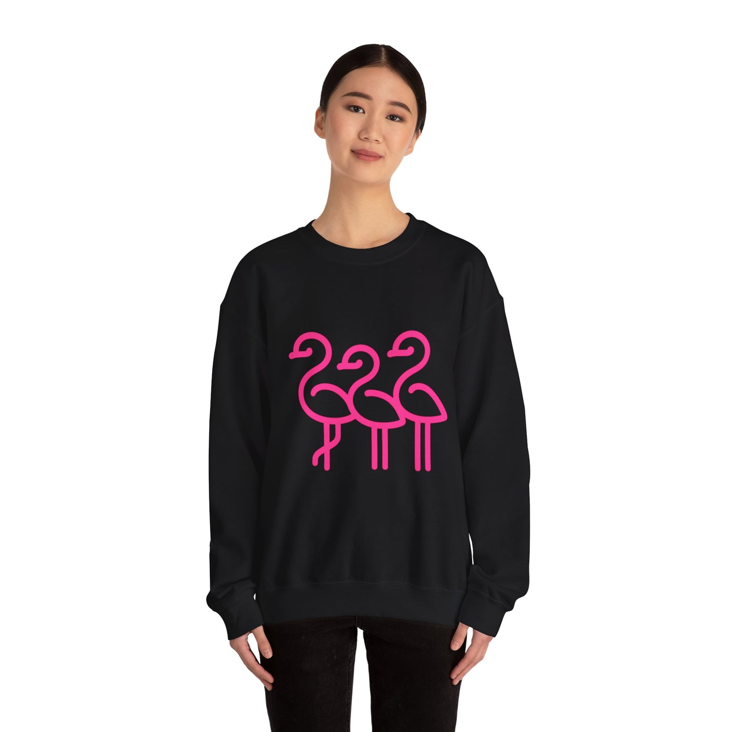 Flamingo Crewneck Sweatshirt, Stylish Casual Wear, Gift for Nature Lovers, Cozy Sweatshirt for Fall, Cute Beach-themed Apparel