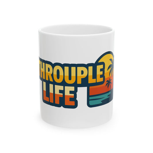 Vibrant Throuple Life Ceramic Mug | Unique Throuple Gift, Sunlit Vibes, Coffee Lovers, Ideal for Relationships, Fun Home Decor
