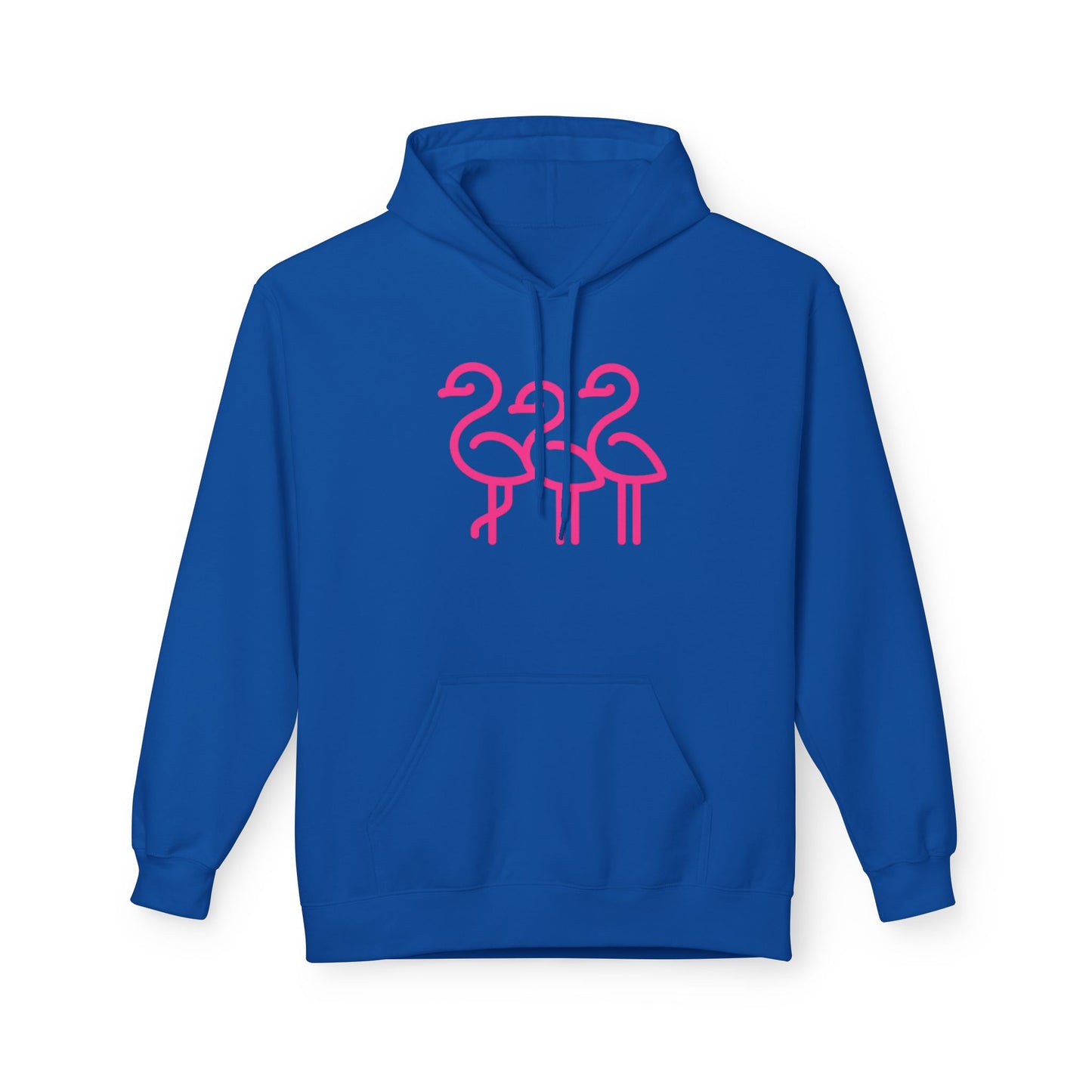 Fun Flamingo Fleece Hoodie - Cozy Unisex Pullover for Summer Vibes, Beach Days, Pool Parties, Casual Outings, Gift Idea