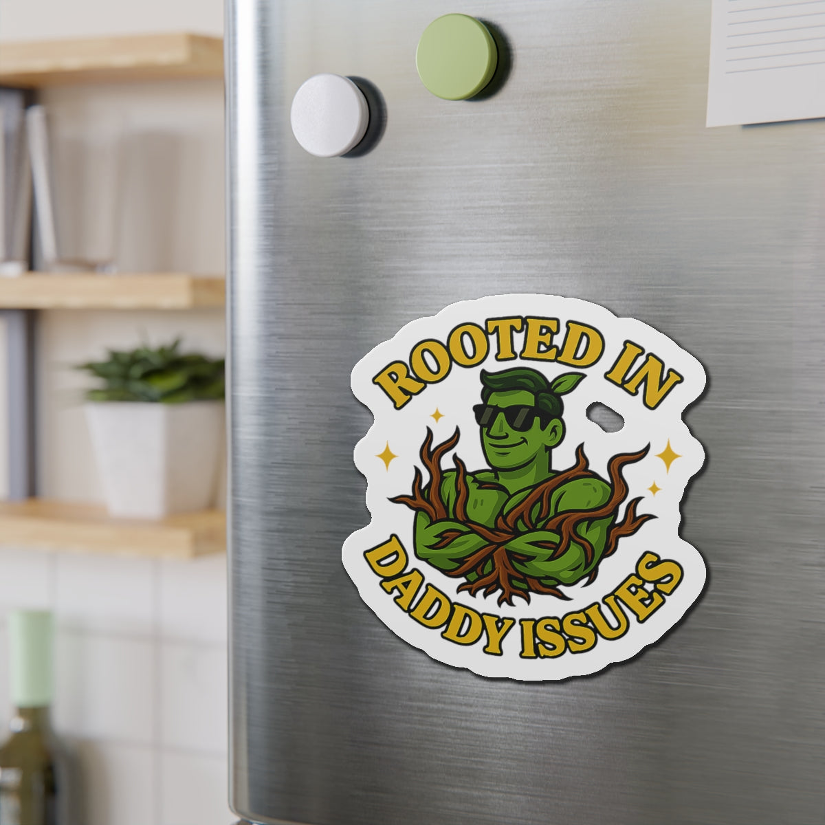 Rooted in Daddy Issues sticker | Plant Man, Vine Illustration | Funny Sticker for Plant Lovers