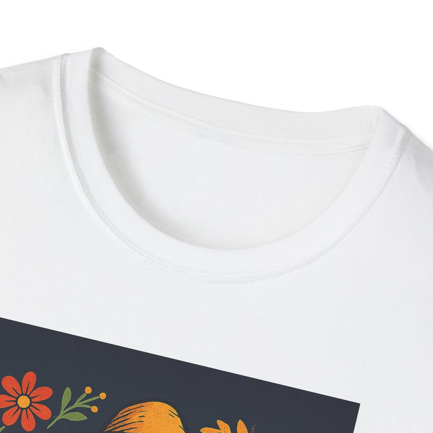 Day of the Dead Guitar Skeleton T-Shirt | Unisex Softstyle T-Shirt | Vibrant Colorful Skeleton