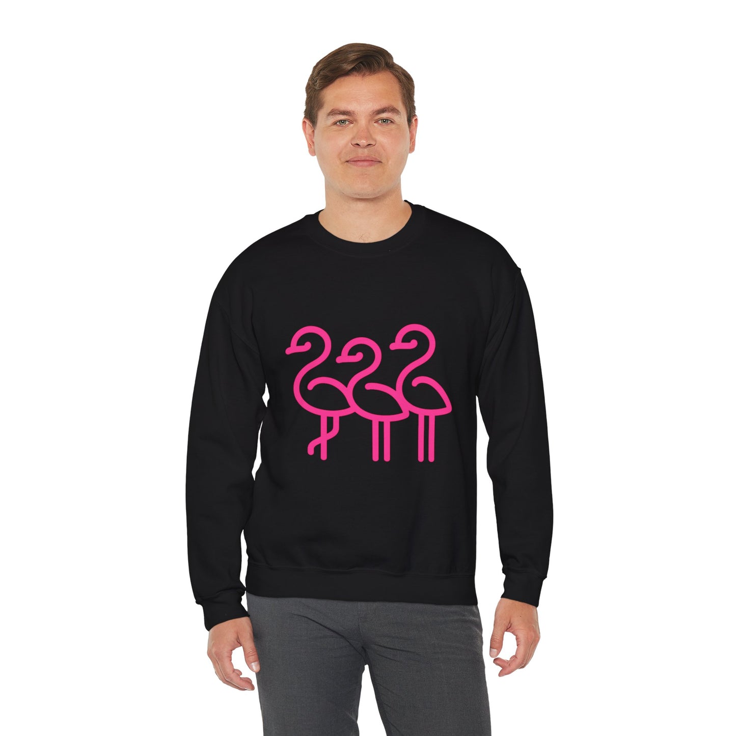 Flamingo Crewneck Sweatshirt, Stylish Casual Wear, Gift for Nature Lovers, Cozy Sweatshirt for Fall, Cute Beach-themed Apparel