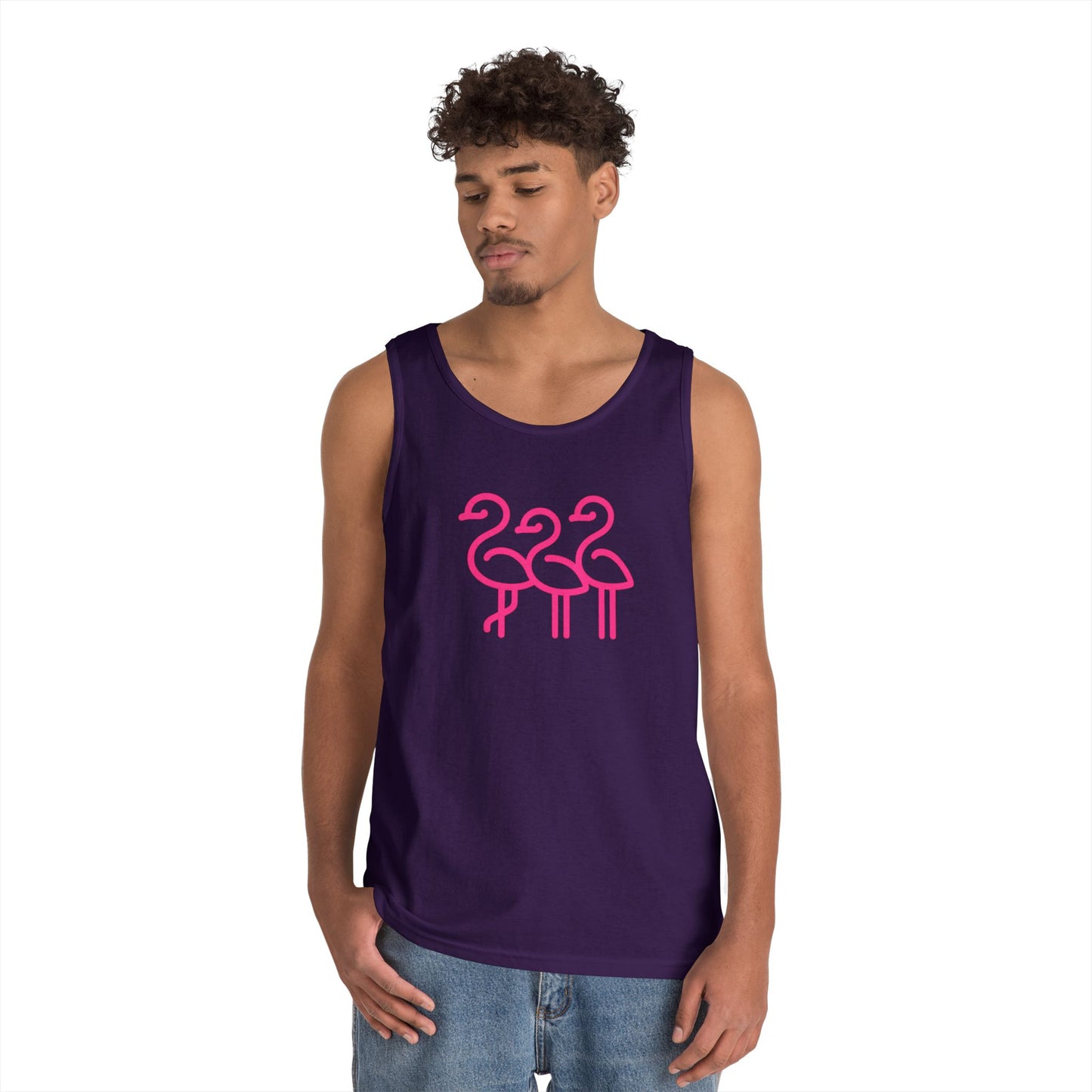 Pink Flamingo Trio Tank | Unisex Tank Top Summer | Throuple Life
