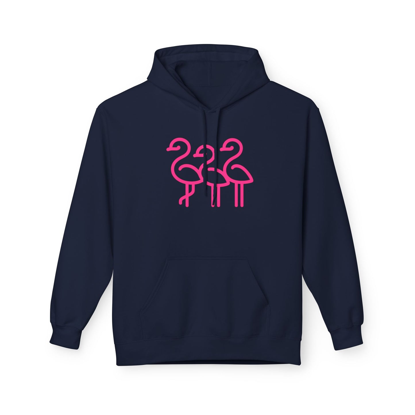 Fun Flamingo Fleece Hoodie - Cozy Unisex Pullover for Summer Vibes, Beach Days, Pool Parties, Casual Outings, Gift Idea