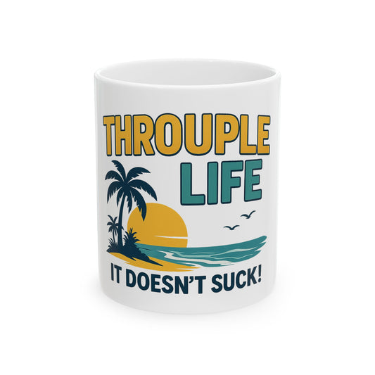 Vibrant Throuple Life Ceramic Mug | Unique Gift, Sunlit Vibes, Coffee Lovers, Ideal for Throuples, Fun Home Decor