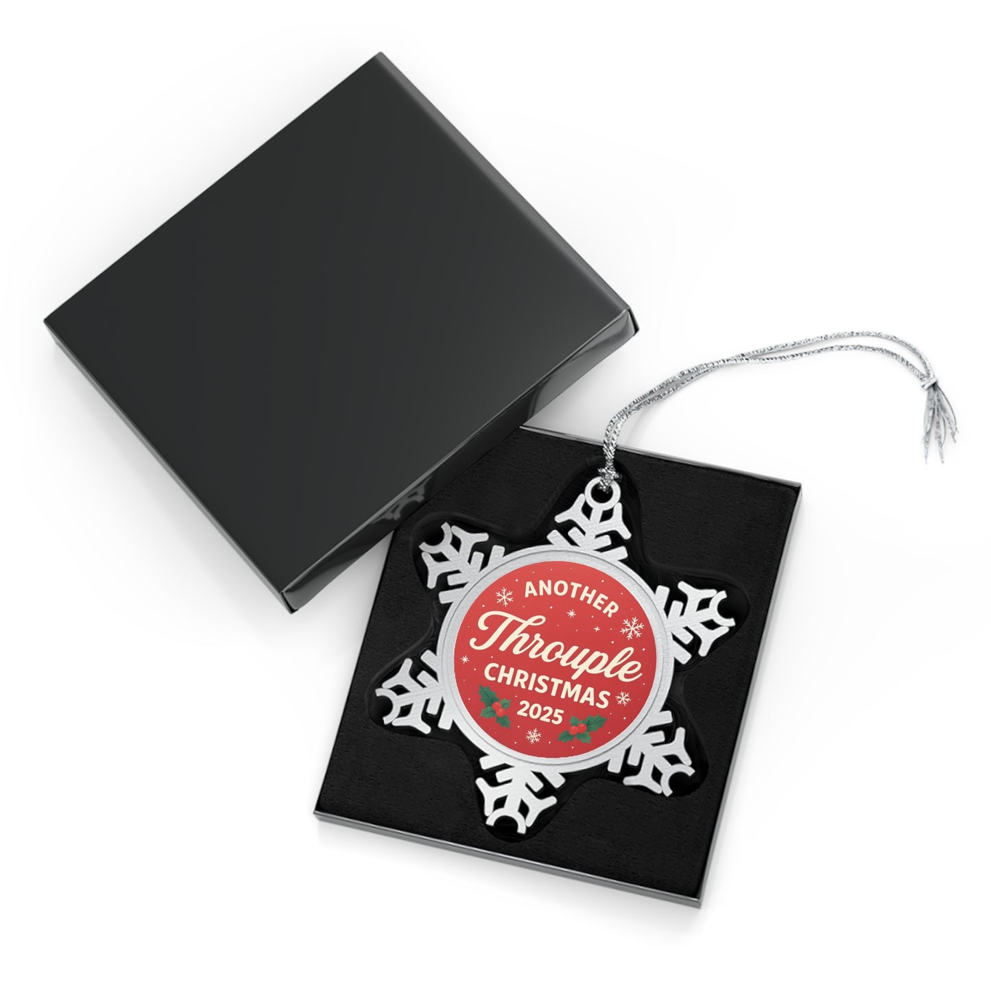 Another Throuple Christmas Ornament 2025 | Snowflake Holiday Keepsake | Polyamory Ornament | Unique Couple + Throuple Gift