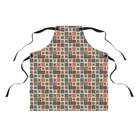 Vintage Colorful Pattern Apron, Unique Apron for Baking, Cooking Gift, Fun Kitchen Accessory, Perfect for Housewarming and Holidays