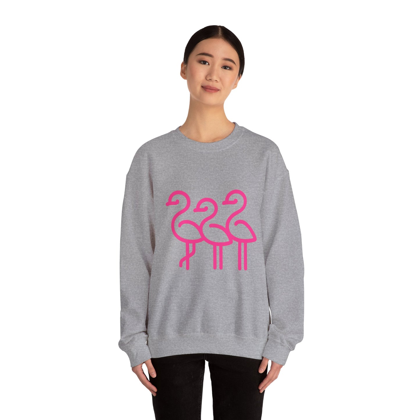 Flamingo Crewneck Sweatshirt, Stylish Casual Wear, Gift for Nature Lovers, Cozy Sweatshirt for Fall, Cute Beach-themed Apparel