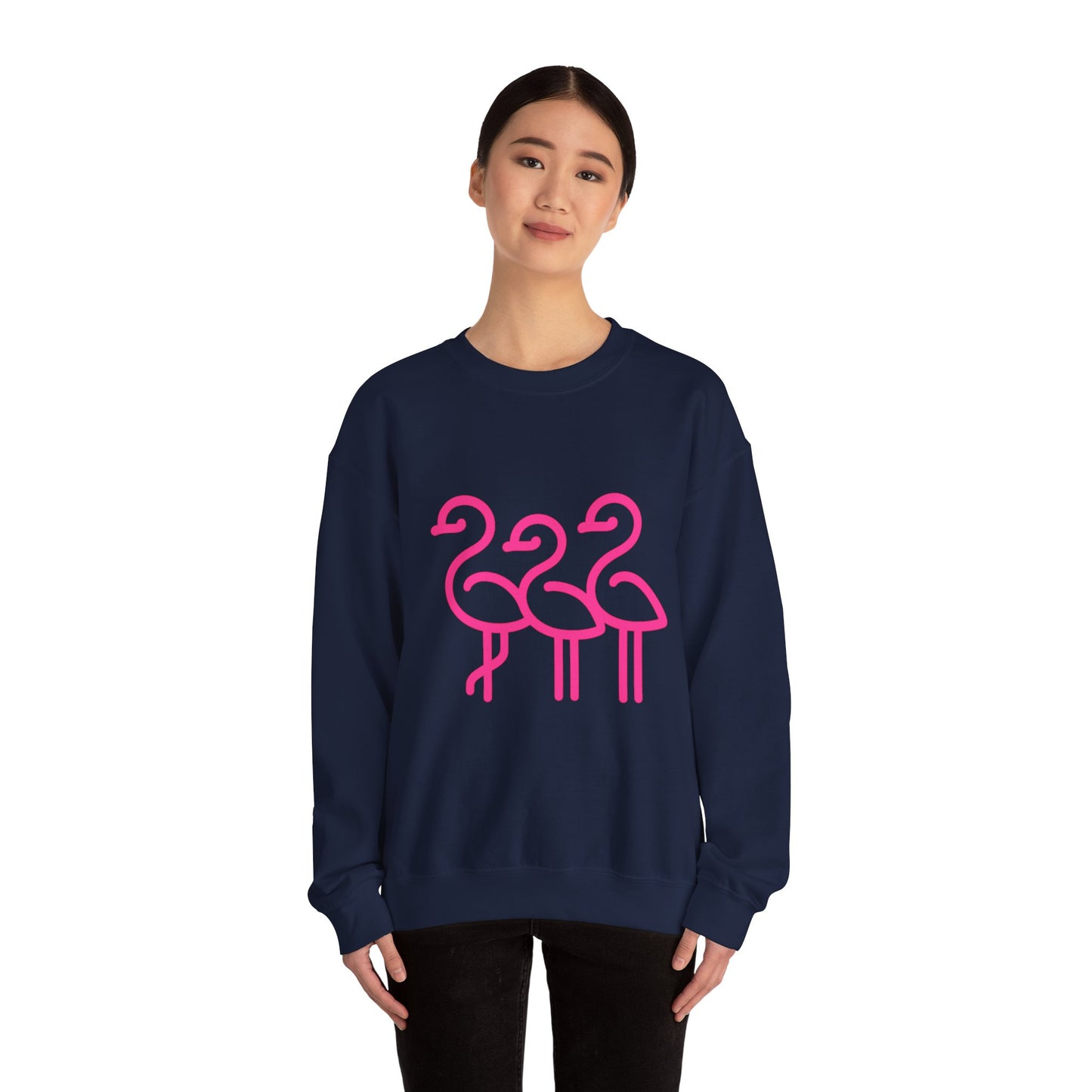 Flamingo Crewneck Sweatshirt, Stylish Casual Wear, Gift for Nature Lovers, Cozy Sweatshirt for Fall, Cute Beach-themed Apparel