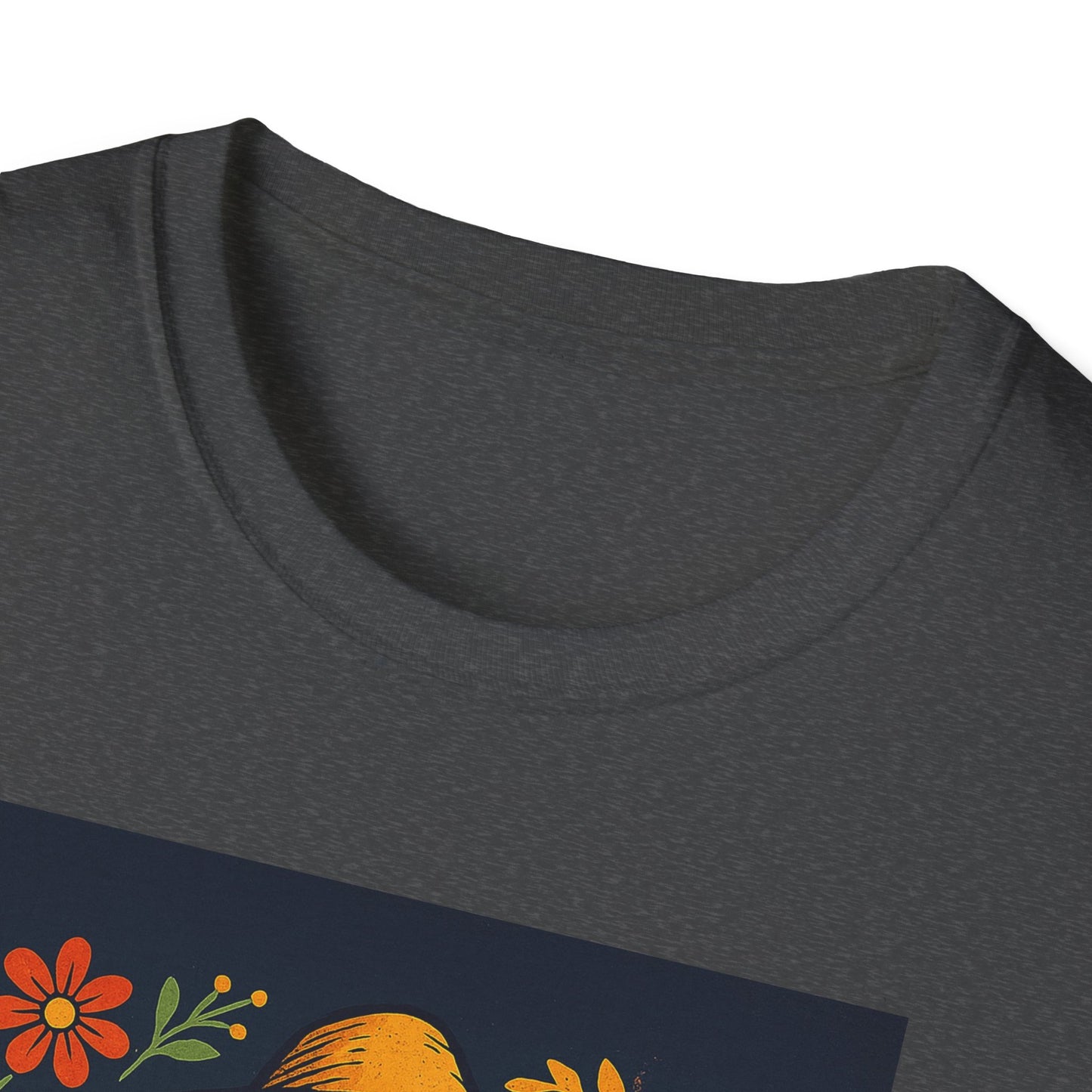 Day of the Dead Guitar Skeleton T-Shirt | Unisex Softstyle T-Shirt | Vibrant Colorful Skeleton