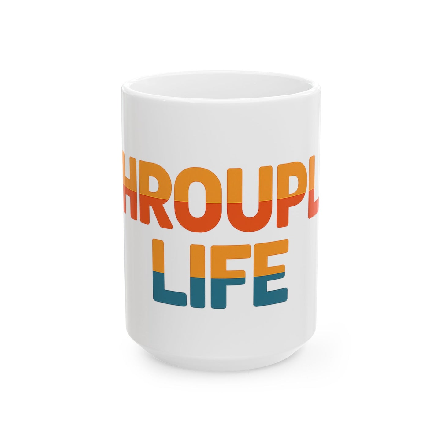 Vibrant Throuple Life Ceramic Mug | Unique Couple Gift, Sunlit Vibes, Coffee Lovers, Ideal for Throuples, Fun Home Decor