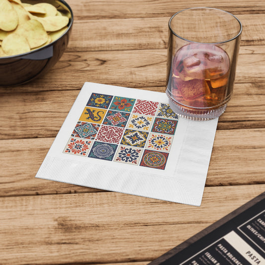 Decorative Cocktail Napkins, Bohemian Table Decor, Party Supplies, Colorful Floral Napkins, Elegant Dinner Party Decorations