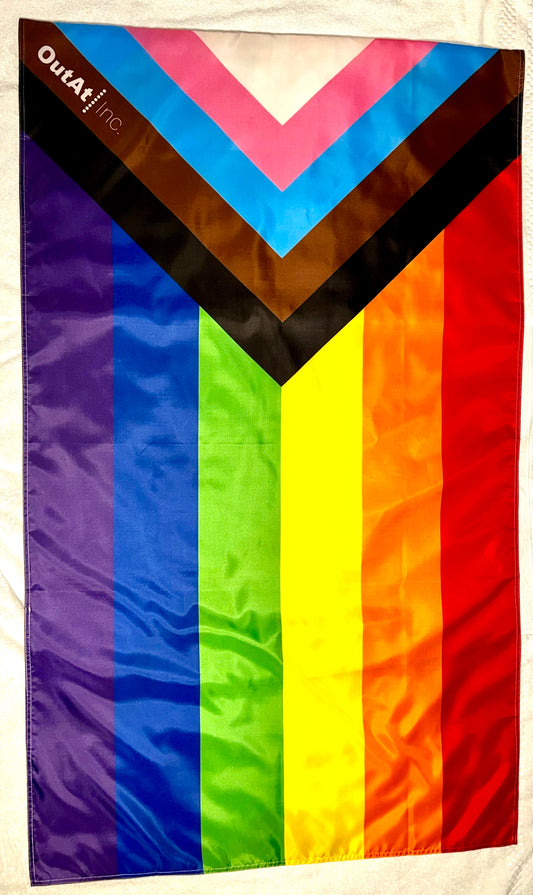Progressive Pride Flag – 3ft x 5ft Fabric with Grommets – LGBTQ Inclusive Festival Display