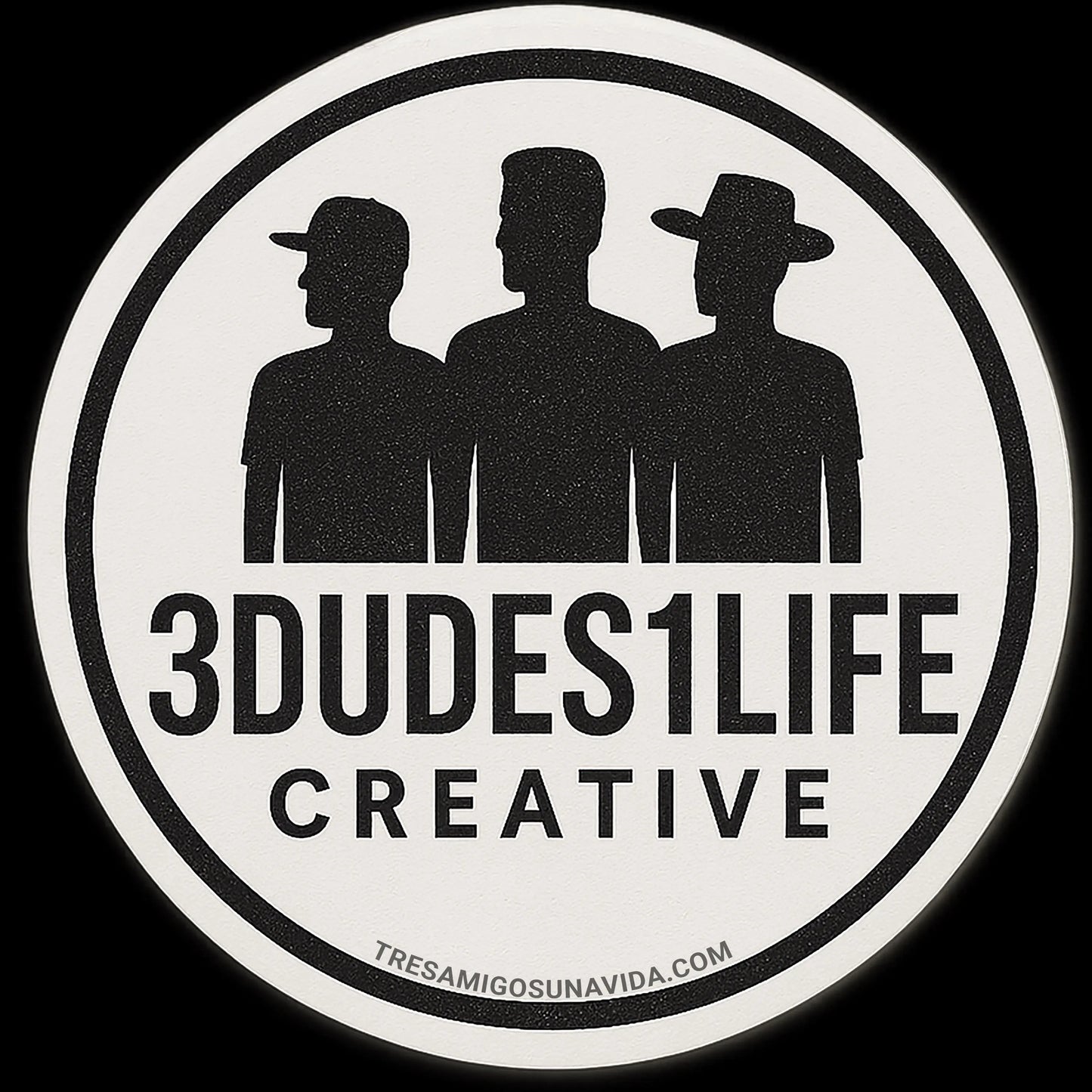 3DUDES1LIFE Creative Sticker – Black & White Throuple Logo