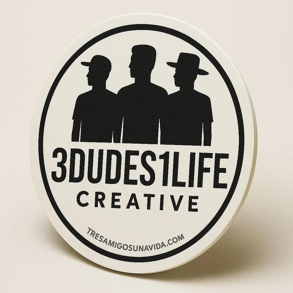 3DUDES1LIFE Creative Sticker – Black & White Throuple Logo