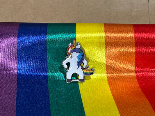 OATF® Proud Dabbing Unicorn Rainbow Pin – LGBTQ Pride Festival Collectible Enamel Lapel Pin