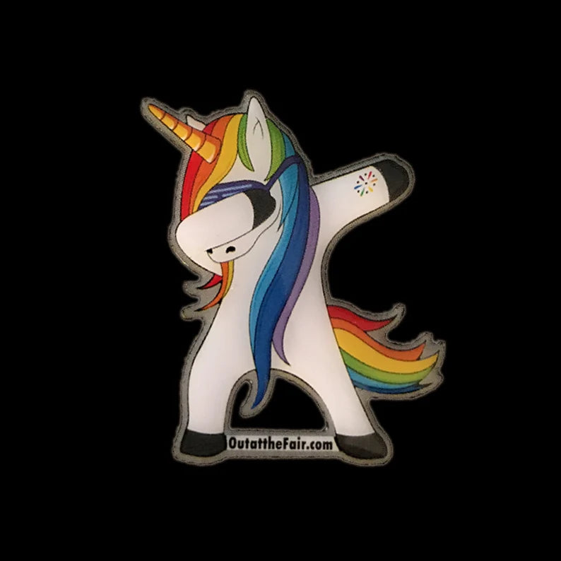OATF® Dabbing Unicorn Rainbow Pin – LGBTQ Pride Festival Enamel Lapel Collectible