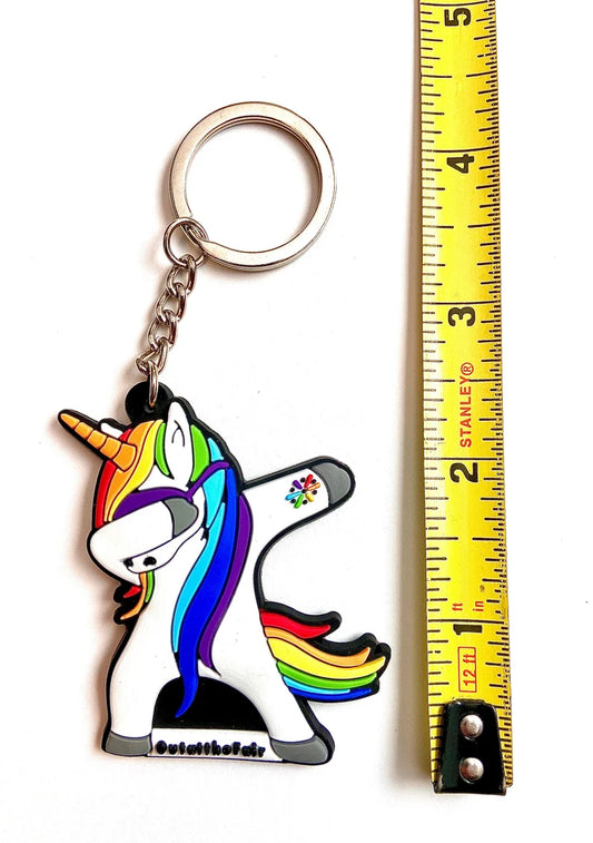 OATF® Dabbing Unicorn Rainbow Keychain – LGBTQ Pride Festival Collectible