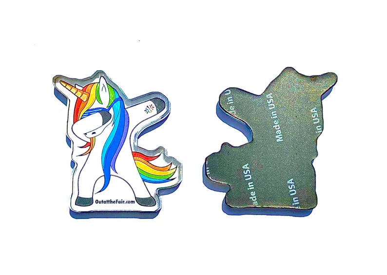 OATF® Dabbing Unicorn Rainbow Magnet – LGBTQ Pride Festival Collectible – 2.25 Inch