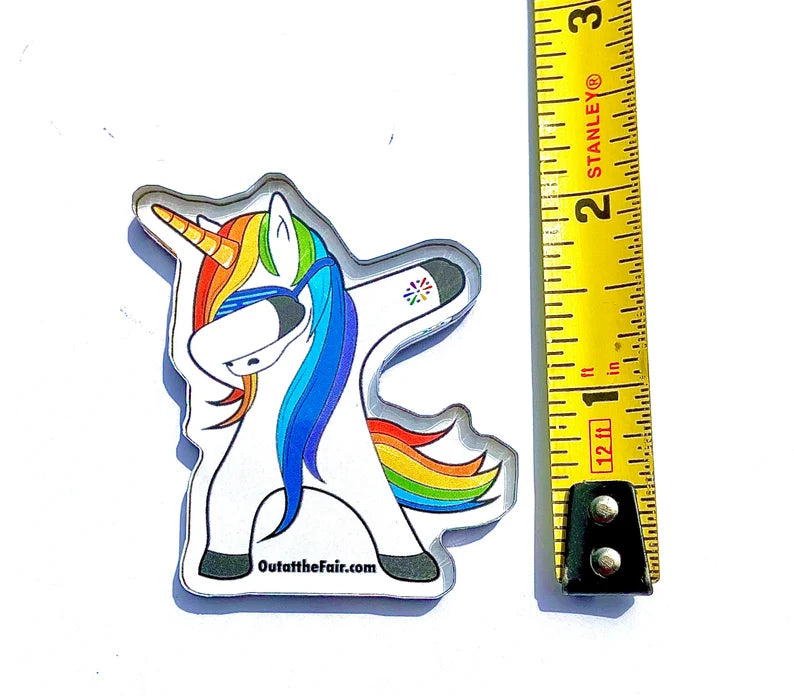 OATF® Dabbing Unicorn Rainbow Magnet – LGBTQ Pride Festival Collectible – 2.25 Inch