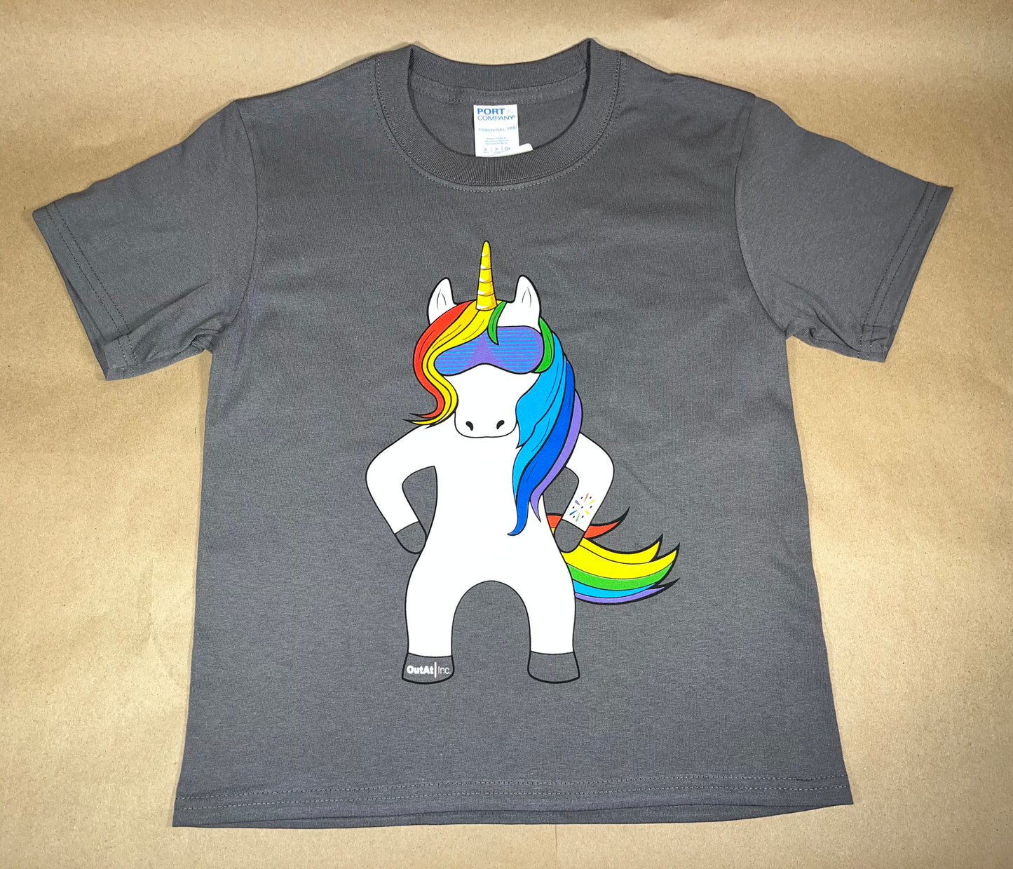 OATF® Dabbing Unicorn Kids Tee – LGBTQ Pride Youth Graphic Shirt – Sizes XS to XL
