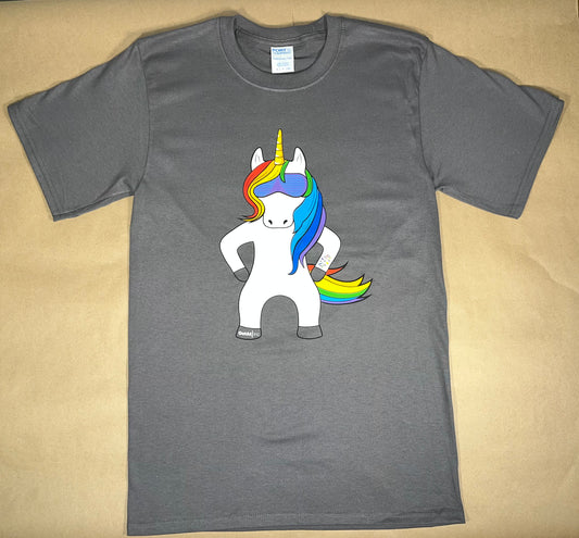 OATF® Proud Dabbing Unicorn Adult Shirt – LGBTQ Pride Graphic Tee – Sizes S to 5XL