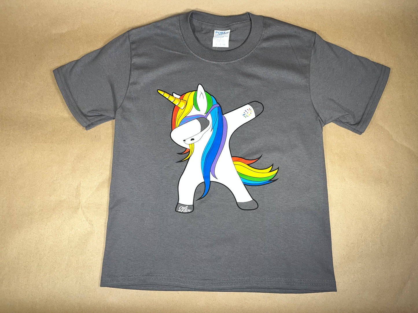 OATF® Dabbing Unicorn Kids Tee OG – LGBTQ Pride Youth Graphic Shirt – Sizes XS to XL