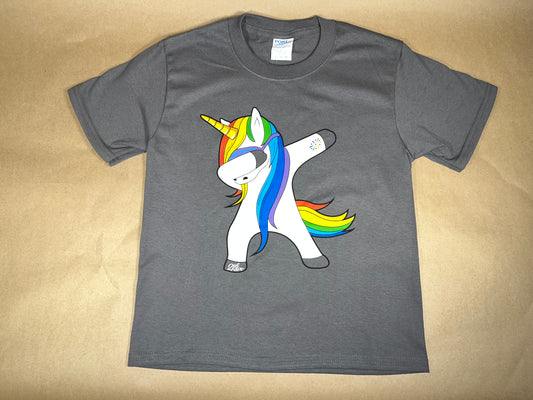 OATF® Dabbing Unicorn Kids Tee OG – LGBTQ Pride Youth Graphic Shirt – Sizes XS to XL