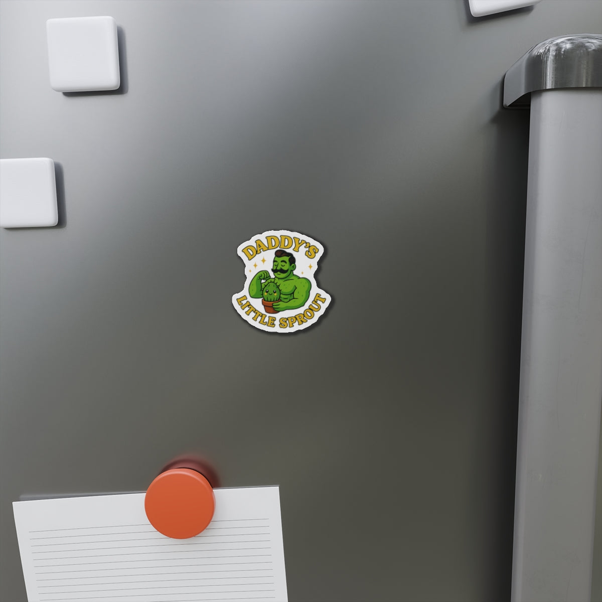 Daddy's Little Sprout Die-Cut Magnet | Plant Dad Cactus Magnet | Funny Magnet for Plant Lovers