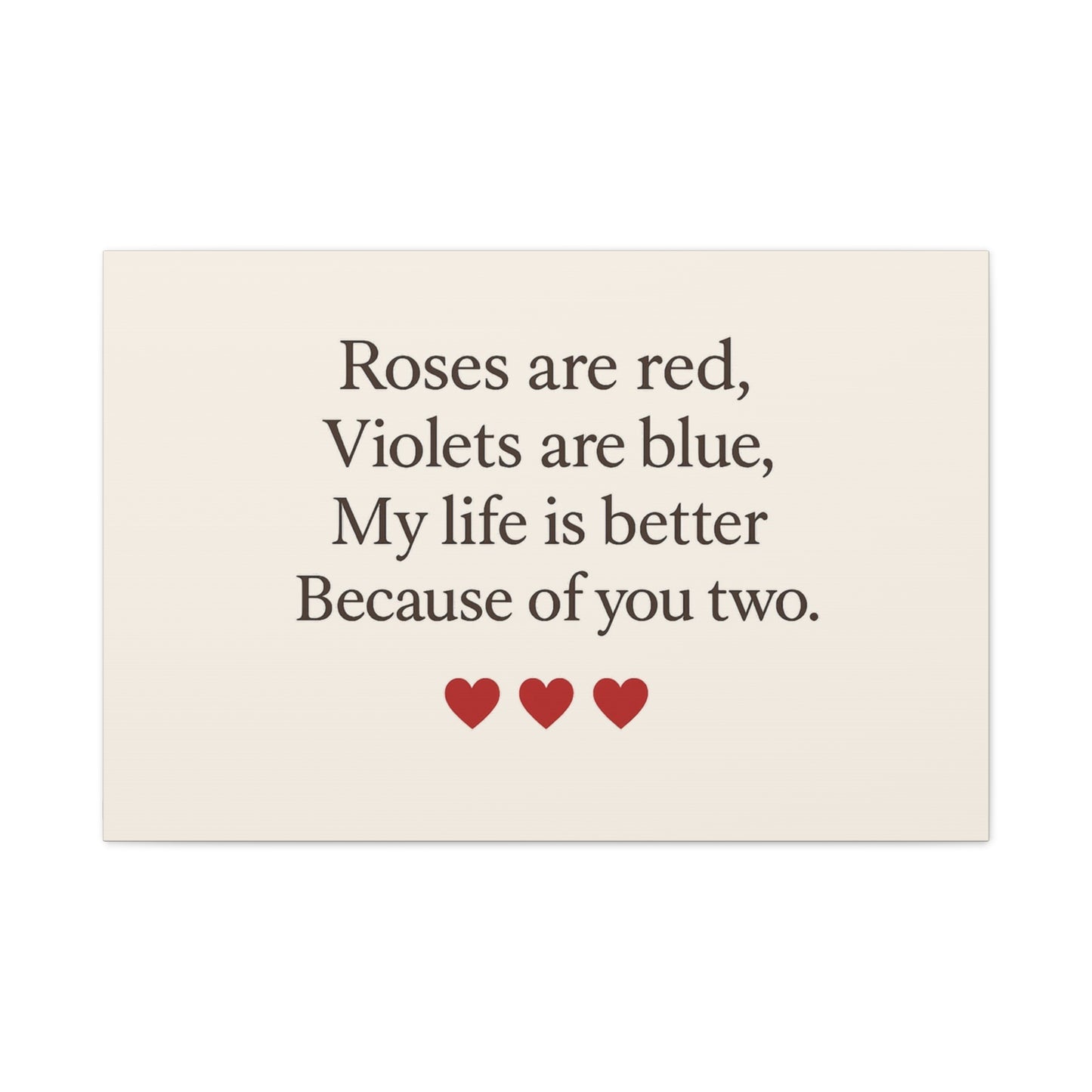 Roses are red poem Canvas | Stretched Matte Wall Art | Throuple Poem Artwork