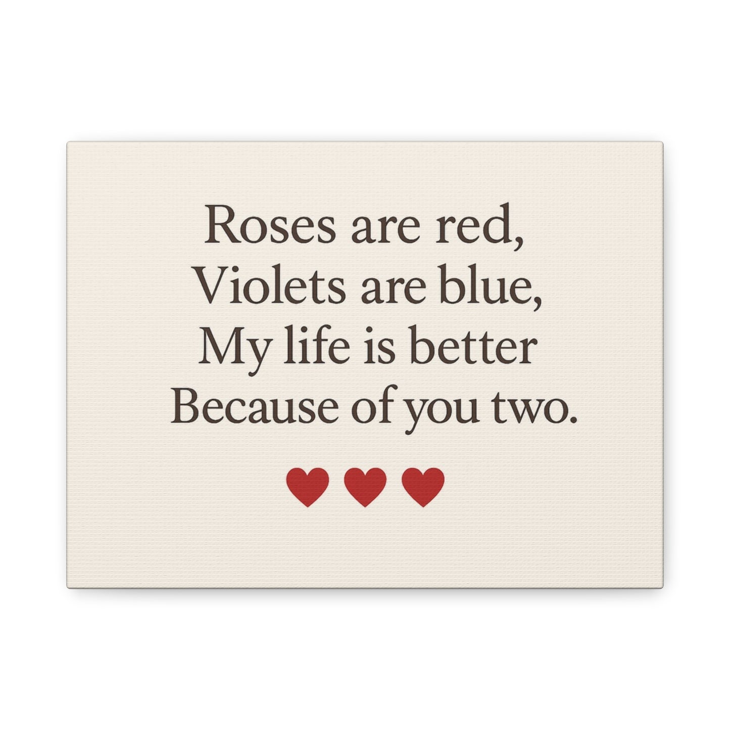 Roses are red poem Canvas | Stretched Matte Wall Art | Throuple Poem Artwork