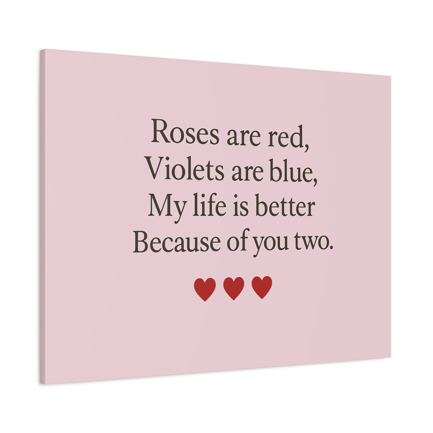 Roses are red Violets are blue poem Matte Canvas | Stretched 1.25" | Throuple Poem Print