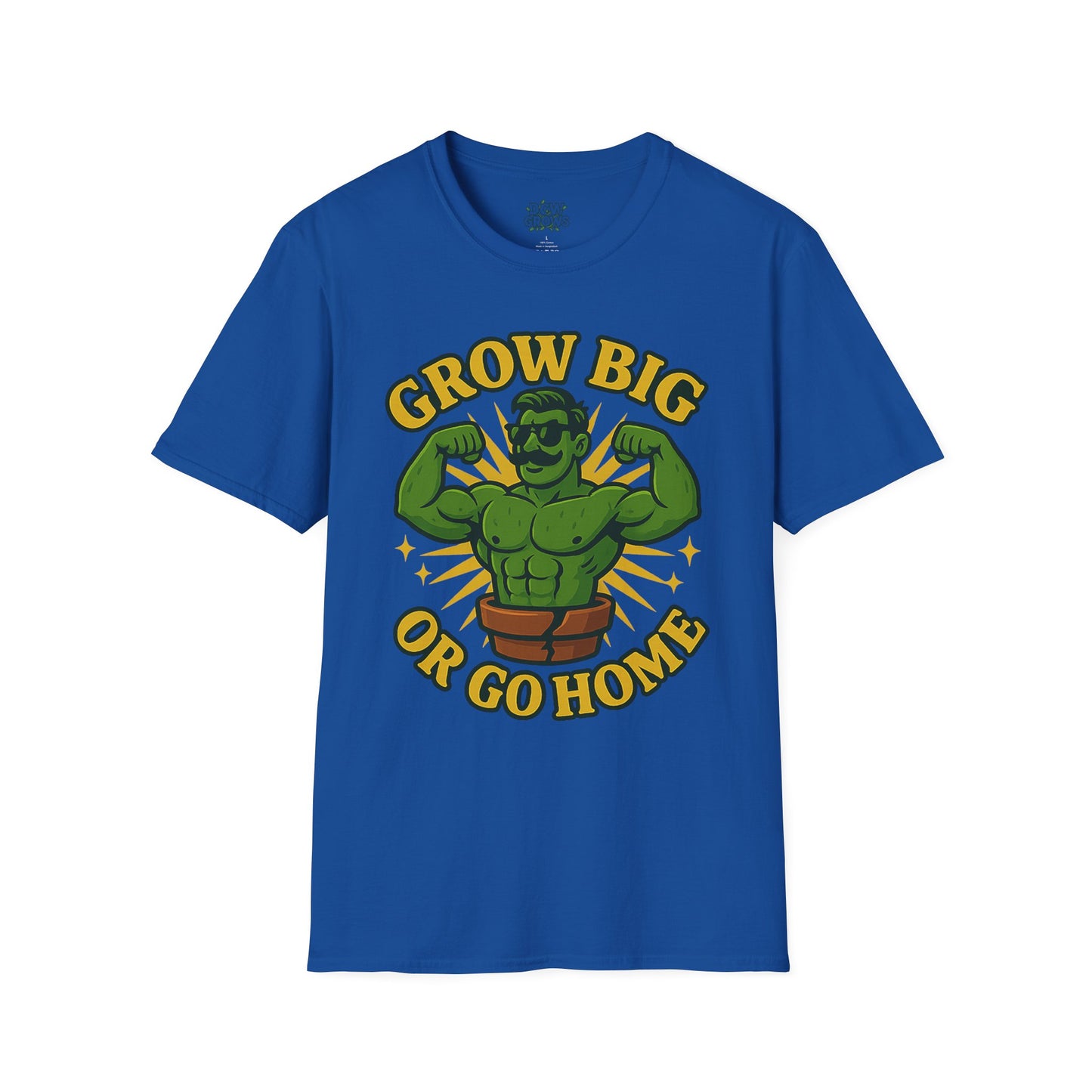 Grow Big or Go Home Plant Monster T-Shirt | Muscle Succulent Graphic Tee | Men's T-Shirt Plant Lover