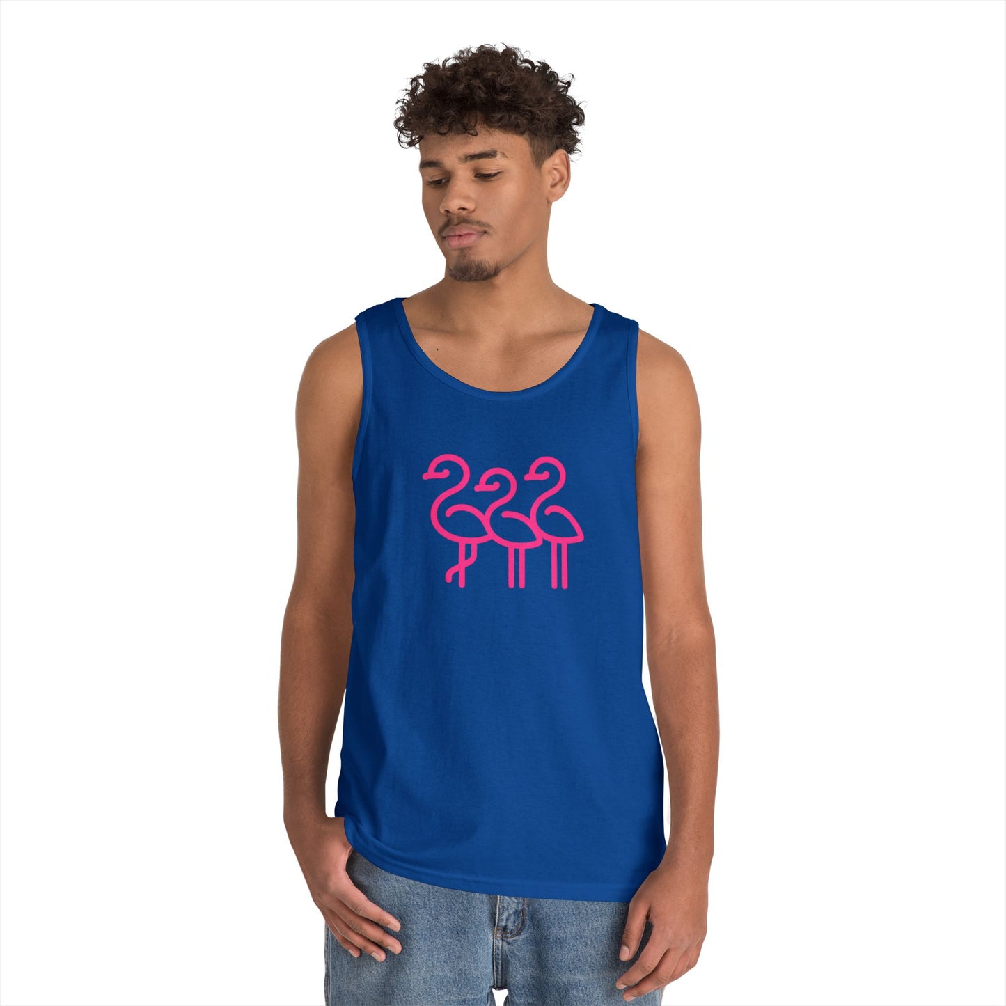 Pink Flamingo Trio Tank | Unisex Tank Top Summer | Throuple Life