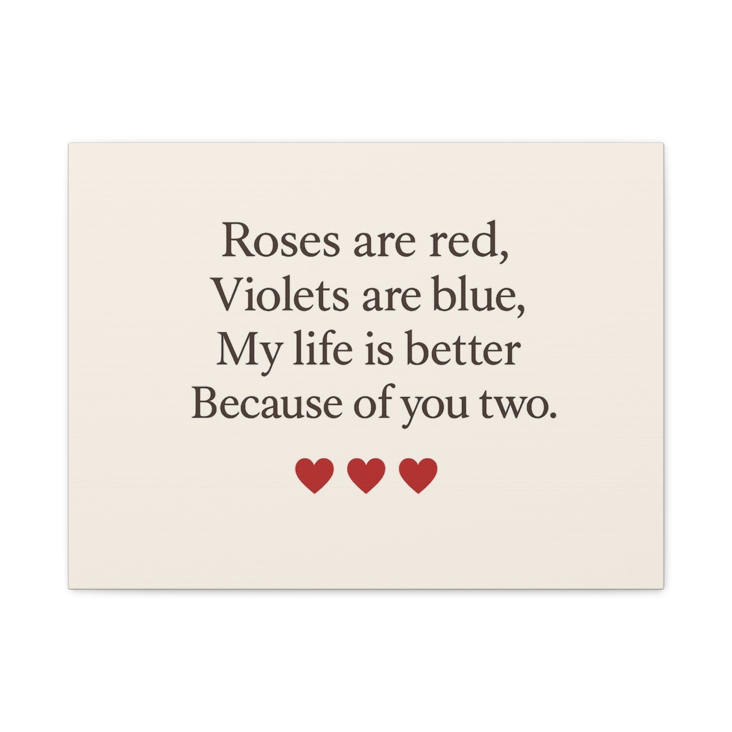 Roses are red poem Canvas | Stretched Matte Wall Art | Throuple Poem Artwork
